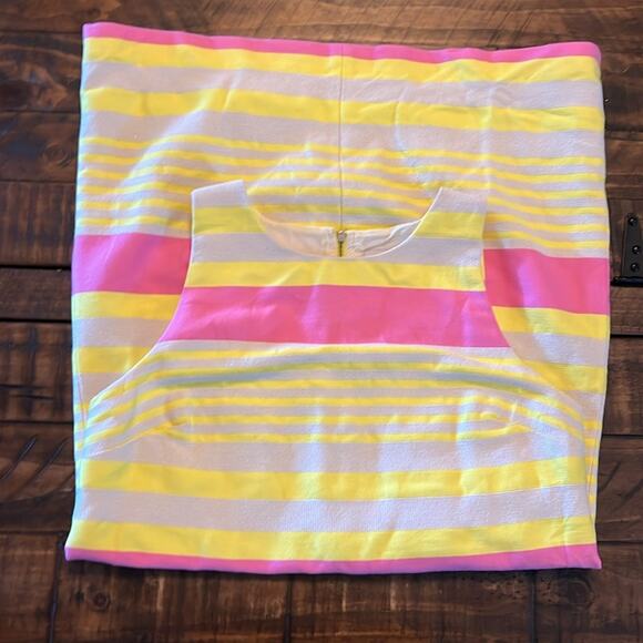 Ann Taylor Loft Corded Dobby Striped Sleeveless Shift Dress Barbiecore  Size 8 - Picture 6 of 8